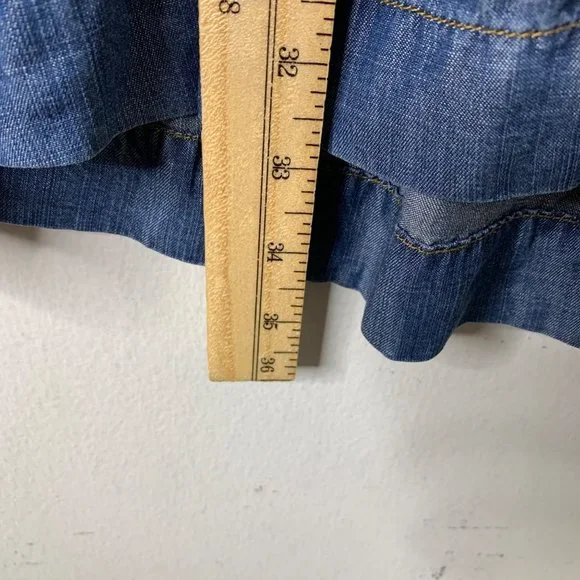 Cloth & Stone Sleeveless Chambray Dress Blue Size S Casual Button Front - Picture 6 of 8